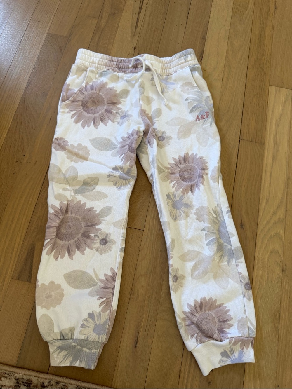 Abercrombie Kids Cream Floral Jogger Sweats